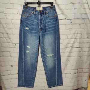 Sandrine Rose X Free People The Fred Distressed Buckle Tapered Jeans Size 26